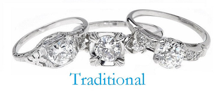 Art Deco Diamond Engagement Ring, Semi Mount, Mounting for 1 Carat Cen –  mondi.nyc